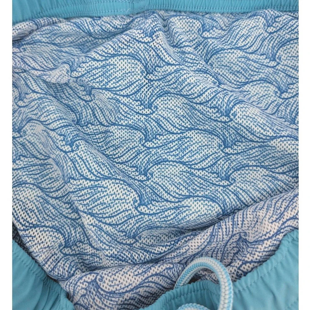 Peter Millar Nautilus Spiral Magic Print Swim Shorts Mens XXL Blue Seaside Beach